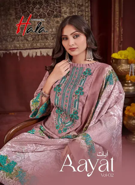 Aayat Vol 2 By Hala Cotton Digital Karachi Dress Material Exporters In India
